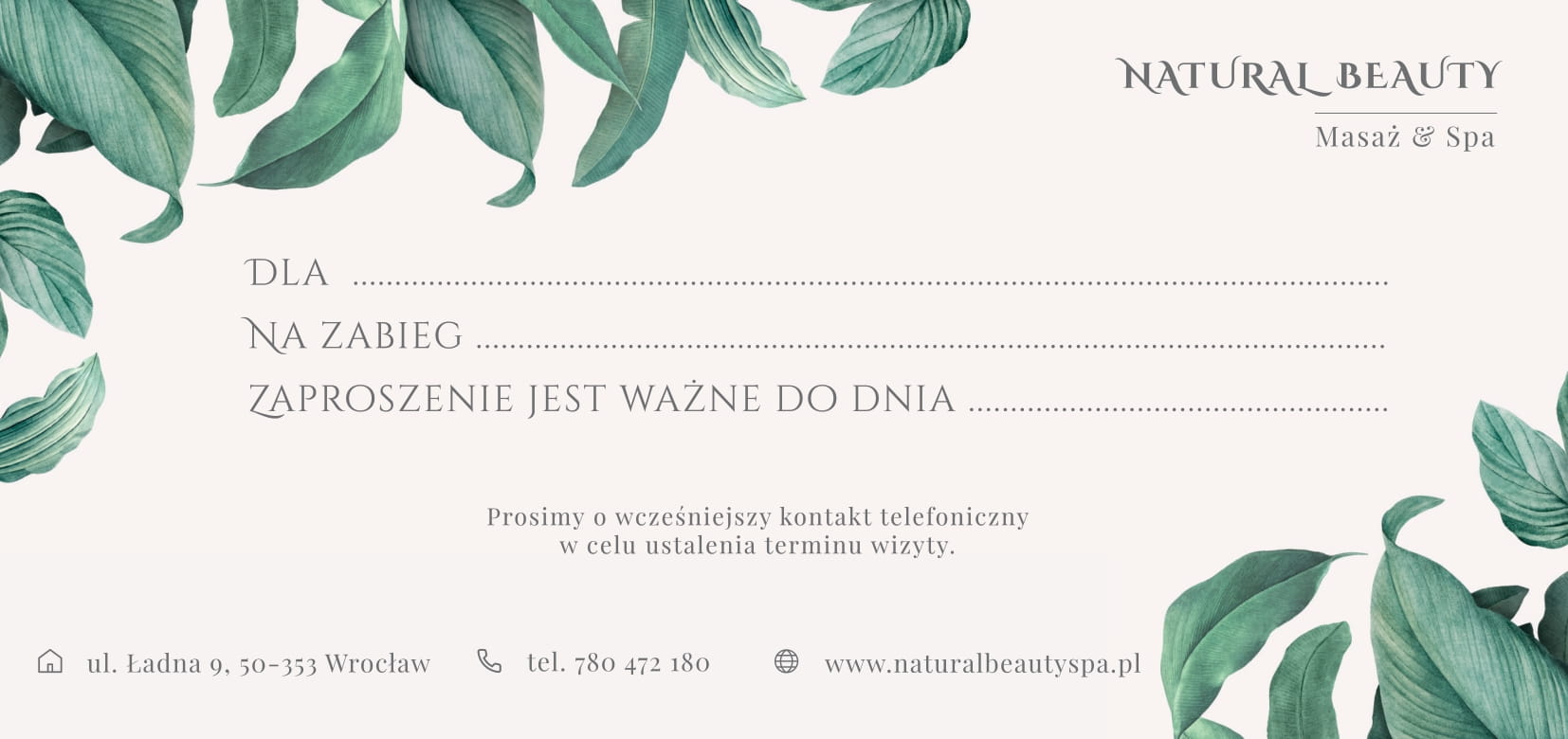 Zdjęcie tylnej części voucher'a